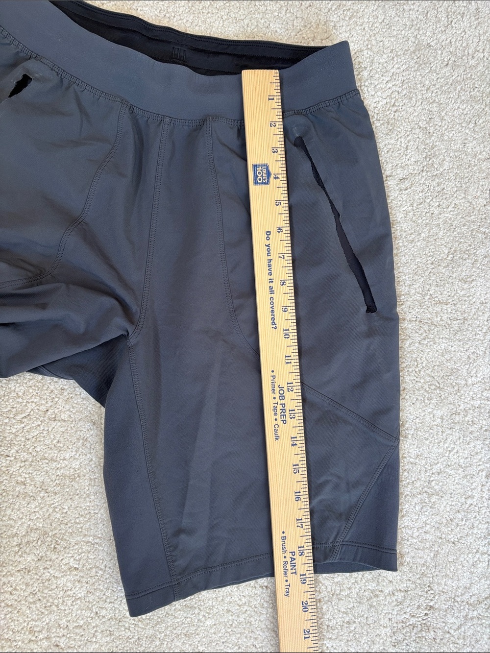 Lululemon Performance Stretch Workout Gym Run Comfort Shorts Gray Mens Medium - Picture 13 of 14
